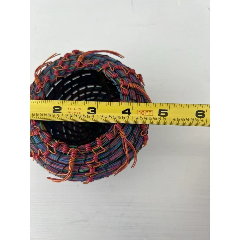 Telephone Wire Basket‎ Art Handmade Farling 1998 Summer Fiesta Signed Vintage